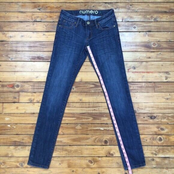 NUMERO jeans low rise skinny blue denim size 25 medium rise waist - Picture 8 of 11